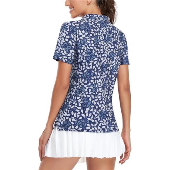 Womens Golf Shirt UPF50+ Sun Protection Short Sleeve 1/4 Zip Up Polo - Picture 9 of 12